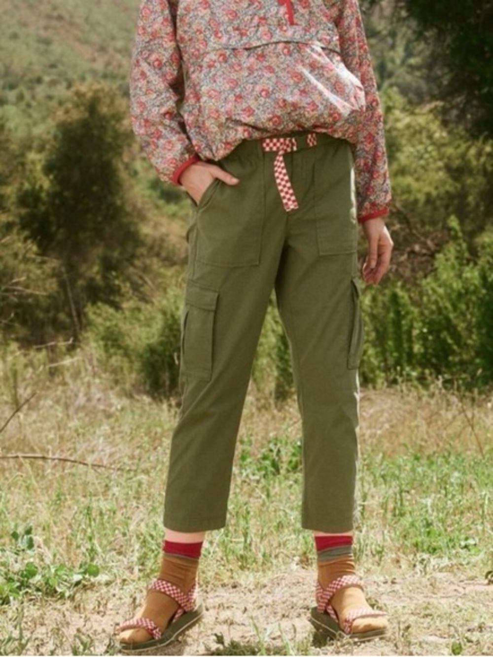 The Great x Eddie Bauer Cargo Cropped Hiking Pants | Olive | 14